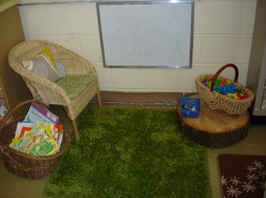 Where our students try their hand at playing teacher. Also a cozy spot to curl up with a book.