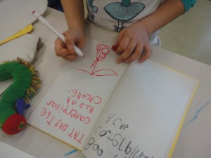 Our caterpillars inspired so much writing at the writing table!